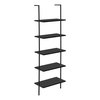 Monarch Specialties Bookshelf, Bookcase, Etagere, Ladder, 5 Tier, 72"H, Office, Bedroom, Metal, Laminate, Black I 3683